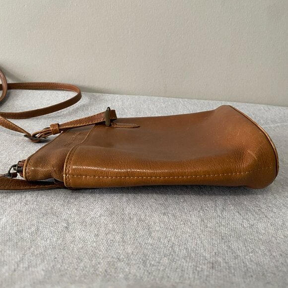 Derek Alexander Two Sided Zip Cross Body Bag Tan Premium Genuine Leather - Picture 7 of 16